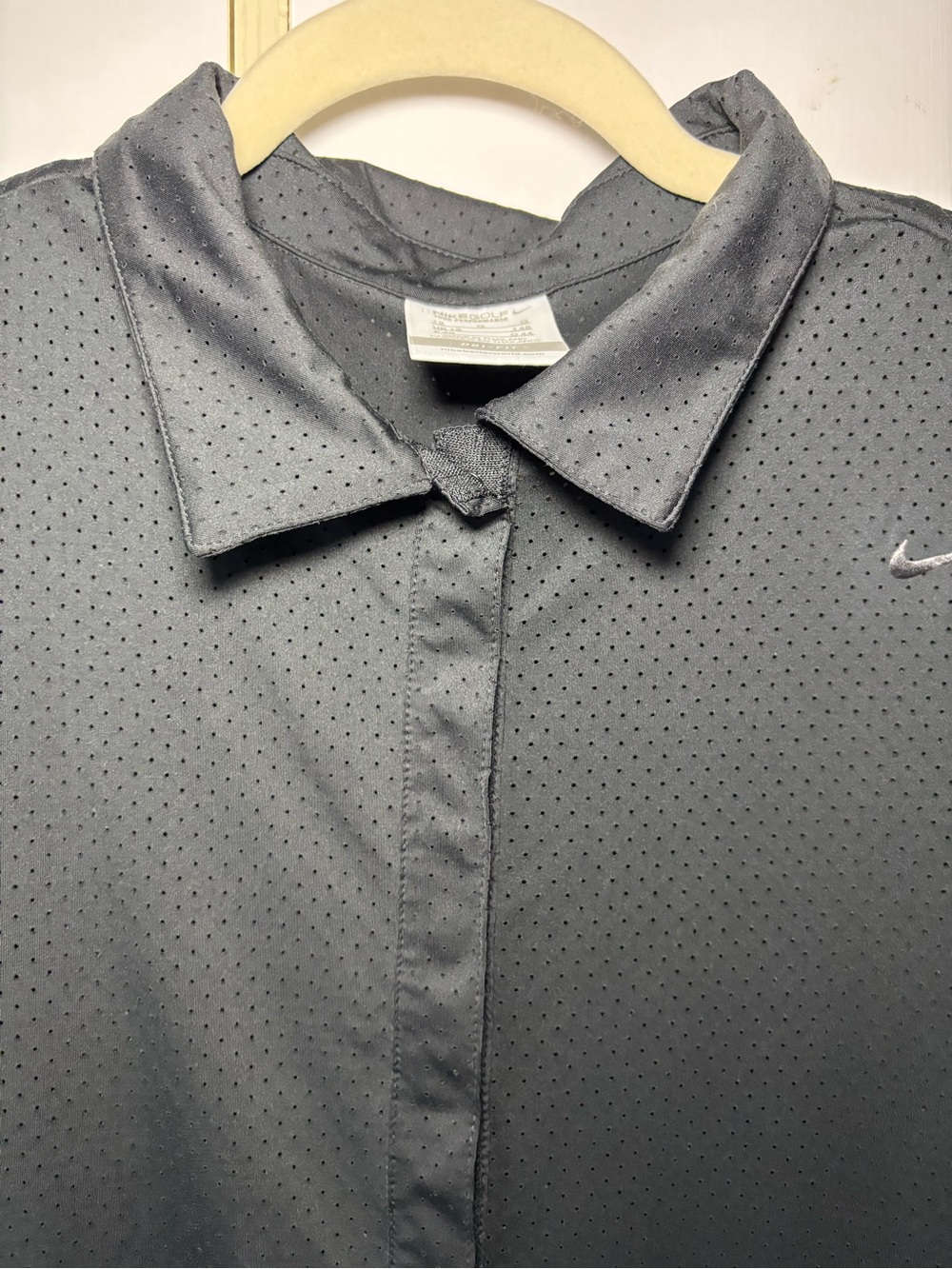 Nike Golf Dri-FIT Black Perforated Polo Dress Women 12 Athletic Tennisprep Sport - Picture 4 of 15